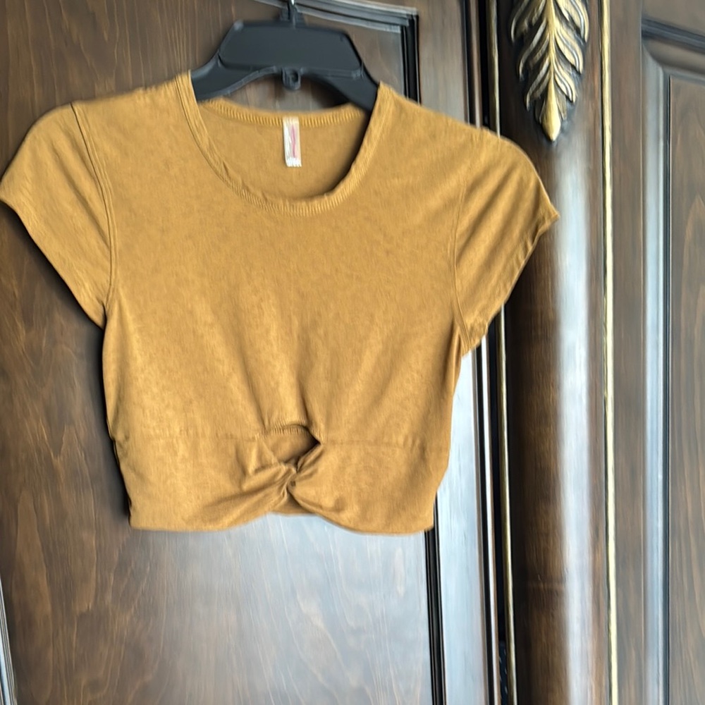 Free people Women's Mustard Knot Front Top free  size xs